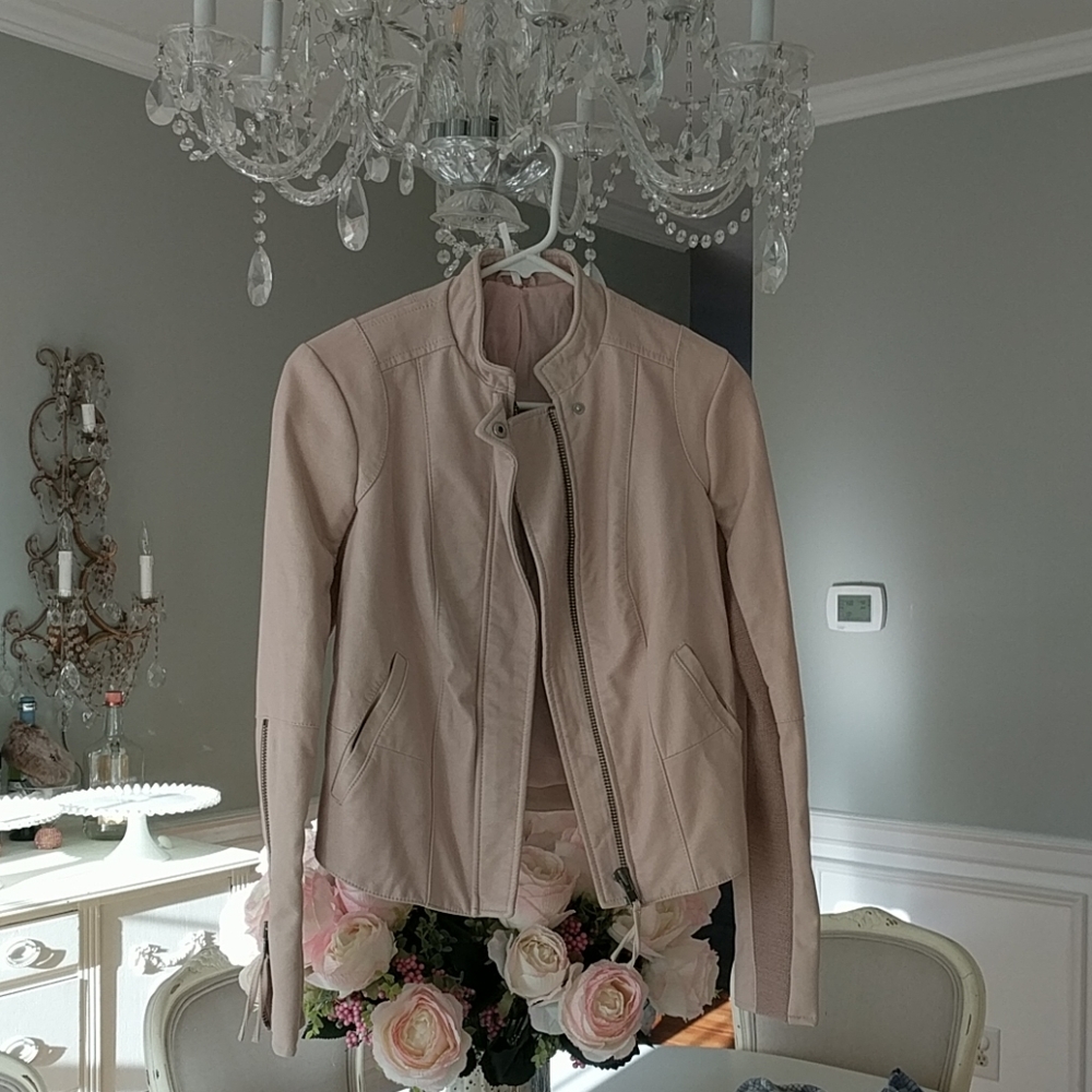 Moto jacket rose blush free people size 0